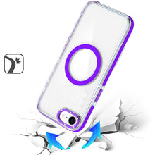 For iPhone 16e Case Magnetic Circle Color Matching Trim Cover + Tempered Glass