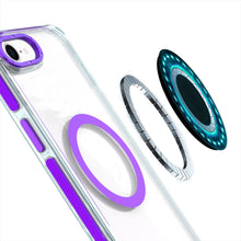 For iPhone 16e Case Magnetic Circle Color Matching Trim Cover + Tempered Glass