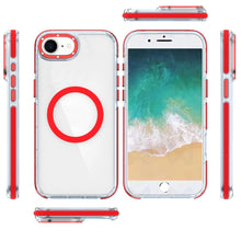 For iPhone 16e Case Magnetic Circle Color Matching Trim Cover + Tempered Glass