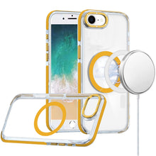 For iPhone 16e Case Magnetic Circle Color Matching Trim Cover + Tempered Glass