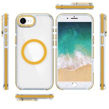 For iPhone 16e Case Magnetic Circle Color Matching Trim Cover + Tempered Glass