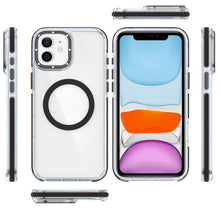 For iPhone 11 6.1 in. Case Magnetic Circle Color Matching Trim + Tempered Glass