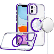 For iPhone 11 6.1 in. Case Magnetic Circle Color Matching Trim + Tempered Glass