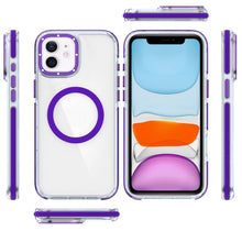 For iPhone 11 6.1 in. Case Magnetic Circle Color Matching Trim + Tempered Glass
