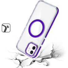 For iPhone 11 6.1 in. Case Magnetic Circle Color Matching Trim + Tempered Glass