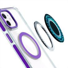 For iPhone 11 6.1 in. Case Magnetic Circle Color Matching Trim + Tempered Glass