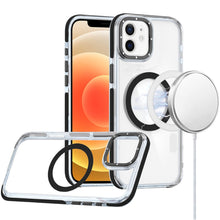 For iPhone 12/12 Pro Case Magnetic Circle Color Matching Trim + Tempered Glass