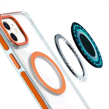 For iPhone 12/12 Pro Case Magnetic Circle Color Matching Trim + Tempered Glass