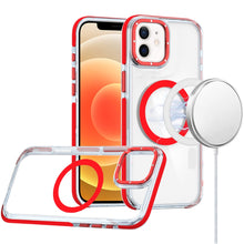 For iPhone 12/12 Pro Case Magnetic Circle Color Matching Trim + Tempered Glass