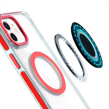For iPhone 12/12 Pro Case Magnetic Circle Color Matching Trim + Tempered Glass
