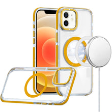 For iPhone 12/12 Pro Case Magnetic Circle Color Matching Trim + Tempered Glass
