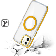 For iPhone 12/12 Pro Case Magnetic Circle Color Matching Trim + Tempered Glass