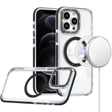 For iPhone 12 Pro Max Case Magnetic Circle Color Matching Trim + Tempered Glass