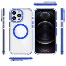 For iPhone 12 Pro Max Case Magnetic Circle Color Matching Trim + Tempered Glass