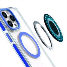 For iPhone 12 Pro Max Case Magnetic Circle Color Matching Trim + Tempered Glass