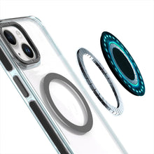 For iPhone 15 Case Magnetic Circle Color Matching Trim Cover + 2 Tempered Glass
