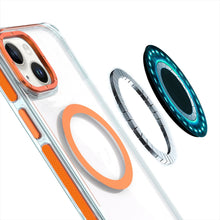 For iPhone 15 Case Magnetic Circle Color Matching Trim Cover + 2 Tempered Glass