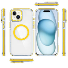 For iPhone 15 Case Magnetic Circle Color Matching Trim Cover + 2 Tempered Glass