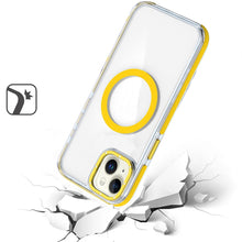 For iPhone 15 Case Magnetic Circle Color Matching Trim Cover + 2 Tempered Glass