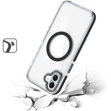 For iPhone 16 6.1inch Case Magnetic Circle Color Matching Trim + Tempered Glass