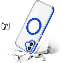 For iPhone 16 6.1inch Case Magnetic Circle Color Matching Trim + Tempered Glass