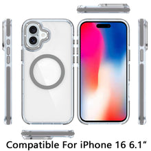 For iPhone 16 6.1inch Case Magnetic Circle Color Matching Trim + Tempered Glass