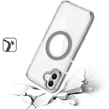 For iPhone 16 6.1inch Case Magnetic Circle Color Matching Trim + Tempered Glass