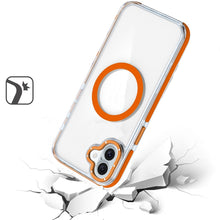 For iPhone 16 6.1inch Case Magnetic Circle Color Matching Trim + Tempered Glass