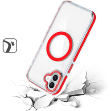 For iPhone 16 6.1inch Case Magnetic Circle Color Matching Trim + Tempered Glass