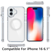 For iPhone 16 6.1inch Case Magnetic Circle Color Matching Trim + Tempered Glass