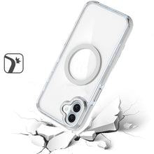 For iPhone 16 6.1inch Case Magnetic Circle Color Matching Trim + Tempered Glass