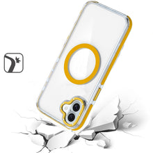 For iPhone 16 6.1inch Case Magnetic Circle Color Matching Trim + Tempered Glass