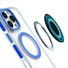 For iPhone 16 Pro 6.3in Case Magnetic Circle Color Matching Trim +Tempered Glass
