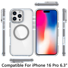 For iPhone 16 Pro 6.3in Case Magnetic Circle Color Matching Trim +Tempered Glass
