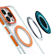 For iPhone 16 Pro 6.3in Case Magnetic Circle Color Matching Trim +Tempered Glass
