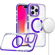 For iPhone 16 Pro 6.3in Case Magnetic Circle Color Matching Trim +Tempered Glass