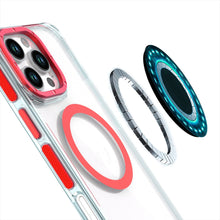 For iPhone 16 Pro 6.3in Case Magnetic Circle Color Matching Trim +Tempered Glass