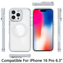 For iPhone 16 Pro 6.3in Case Magnetic Circle Color Matching Trim +Tempered Glass