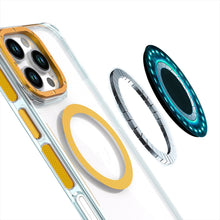 For iPhone 16 Pro 6.3in Case Magnetic Circle Color Matching Trim +Tempered Glass