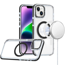 For iPhone 13/14 Case Magnetic Circle Color Matching Trim Cover + Tempered Glass