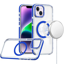 For iPhone 13/14 Case Magnetic Circle Color Matching Trim Cover + Tempered Glass