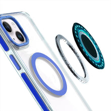 For iPhone 13/14 Case Magnetic Circle Color Matching Trim Cover + Tempered Glass