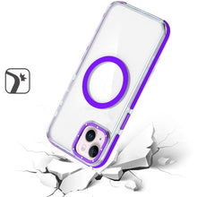 For iPhone 13/14 Case Magnetic Circle Color Matching Trim Cover + Tempered Glass