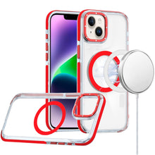 For iPhone 13/14 Case Magnetic Circle Color Matching Trim Cover + Tempered Glass