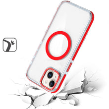 For iPhone 13/14 Case Magnetic Circle Color Matching Trim Cover + Tempered Glass