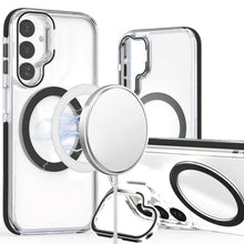 For Samsung A17 5G Case Magnetic Circle Camera Lens Stand Cover + Tempered Glass