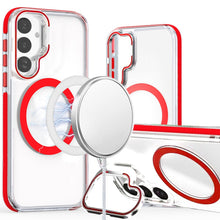 For Samsung S25 FE Case Magnetic Circle Camera Lens Stand Cover + Tempered Glass