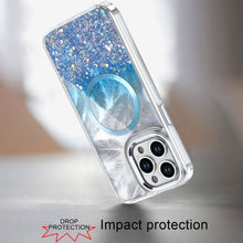 For iPhone 15 Pro Max Case Feathers Glitter Magnetic Circle + 2 Tempered Glass