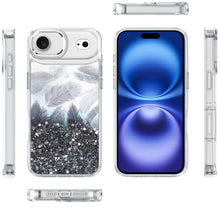 For iPhone Air Case Epoxy Feathers and Glitter Magnetic Circle + Tempered Glass