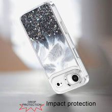For iPhone Air Case Epoxy Feathers and Glitter Magnetic Circle + Tempered Glass